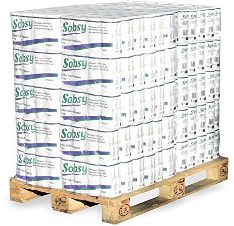 Hypafol Toilettenpapier Halbpalette motivgeprägt | 120 x 8 Rollen | extra weiches, längeres Blatt | aus hochwertigem super weißem Zellstoff | 3-lagig | Rollen mit extra vielen Blättern