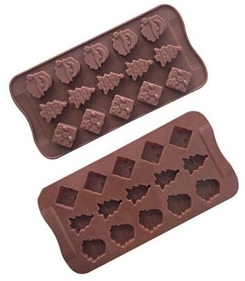 Father Christmas Silicone Mould Chocolate Jelly Jellies Wax Melts Present Tree