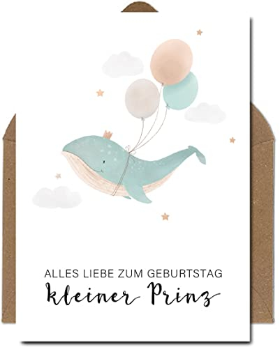 The Life Barn Postkarte mit Umschlag Alles Liebe zum Geburtstag kleiner Prinz Geburtstagskarte Junge