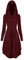 TSIRNK Gothic Kleid Damen,Mittelalter Kleidung Damen,Halloween Kostüm,Renaissance Mit Kapuze Kleid für Halloween Karneval (Weinrot, M)