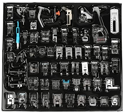 Yuecoom Lot de 62 Pieds Presseurs pour Machine à Coudre, Pièces De Machine à Coudre Multifonctionnelles pour Brother, Babylock, Singer, Elna, Toyota