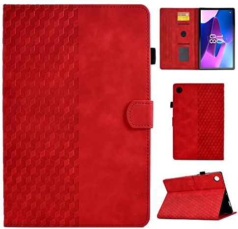 CASAFUNY Custodia Cover per Lenovo Tab M10 3rd Gen 10.1 Pollici, Custodia Protettiva Magnetica Cover Ultra Sottile con Auto Sonno/Sveglia per Lenovo Tab M10 3a Generazione (TB328FU/TB328XU), Rosso