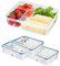HOMESHOPA Plastic 3 Pack Airtight Compartments Containers with Clip Lock Lids, Food Storage Meal Prep Lunch Box for Kids Adults, Clear Reusable Leak Proof BPA Free Microwave Freezer & Dishwasher Safe