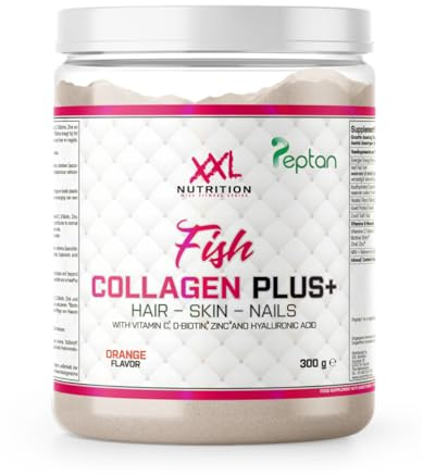 XXL Nutrition - Fish Collagen Plus+, Collagen Pulver - Marine Collagen, Kollagen - Orange - 300 Gramm