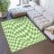 DAXONA Grün Karierte Teppiche, 3D-geometrische Illusion, Dekor-Teppich für Schlafzimmer und Wohnzimmer, rutschfeste, weiche, rechteckige Fußmatten aus Flanell, waschbar, für Zuhause, 60 x 90 cm