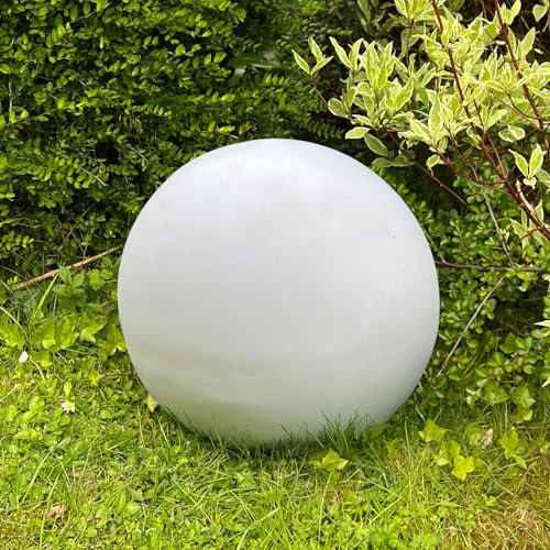 IDEALIST Garden Ornaments Outdoor 40cm White Reinforced Stone Ball, 9.9lbs