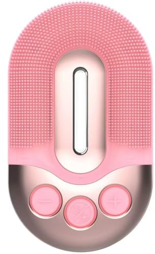 bestbeans beauty Glo Prea Elektrische hochwertige Silikon Gesichtsreinigungs-Bürste mit LED Licht Therapie & Vibration Anti-Aging Tiefenporenreinigung, Hautmassagegerät Schallwellen USB