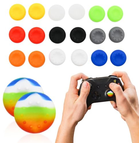 20 pezzi X box Thumb Grips Cap Cover, X box Controller Grips, Grip Accessorio Parti di Ricambio Protect Joystick Compatibile per PS2, PS3, PS4, PS5, X box 360, X box One, X box Series X/S, multicolore