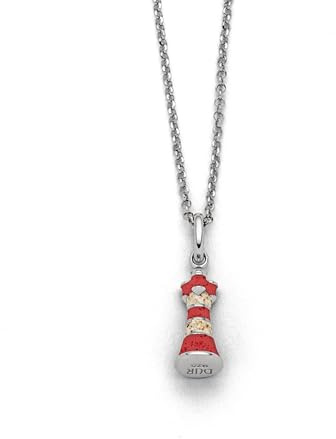 DUR Schmuck Kette LEUCHTTURM Koralle, Strandsand, Silber 925/- rhodiniert 45cm K2977