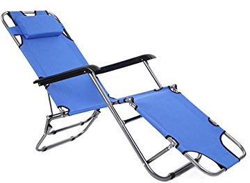 WAGXIyU Stuhl Homeniture Klappstuhl, Liegebett, Bürobett, tragbarer Camping-Klappstuhl, Strandbett (Farbe: Blau)/Blau