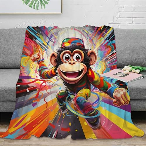 AFFE Sofadecke 3D Druck Flanell Decke Couchdecke Flauschig Warm Weichen Bett Decken Kuscheldecke Für Mädchen Jungen 50x60inch(127x152cm)