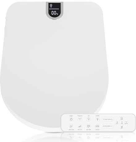 YOURLITE Electronic Smart Bidet Toilet Seat with Warm Air Drying, Heated Seat Bidet with Remote Control Self-Cleaning Nozzle Adjustable Warm Water Power Saving, D/U Shape