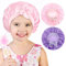 kurkip Satin-Mütze, für Kinder, Satin, elastisch, mit breitem Band, zum Schlafen, Schlafmütze, für Mädchen und Jungen (Rosa + Violett), 2 Stück, Rosa + Violett