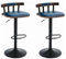 Moderne, höhenverstellbare Barhocker, 2er-Set, blaues Leder, Thekenhocker mit Metallsockel, für Küche, Bar und Frühstücksbar