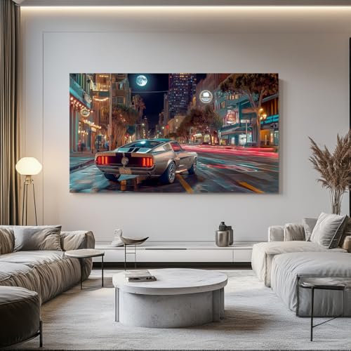 more-vapez Art Bild - versch. Größen ohne Rahmen - Ford Mustang Eleanor GT500 Bild Leinwand Poster Drucke (60x80cm)
