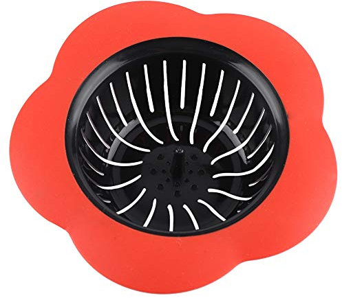 Kitchen Sink Drain Strainer, Plastic Sink Tub Drain Stopper for Kitchen Sink/Bathroom Bathtub Wash Basin Floor Drain Balcony Drain Hole (red)