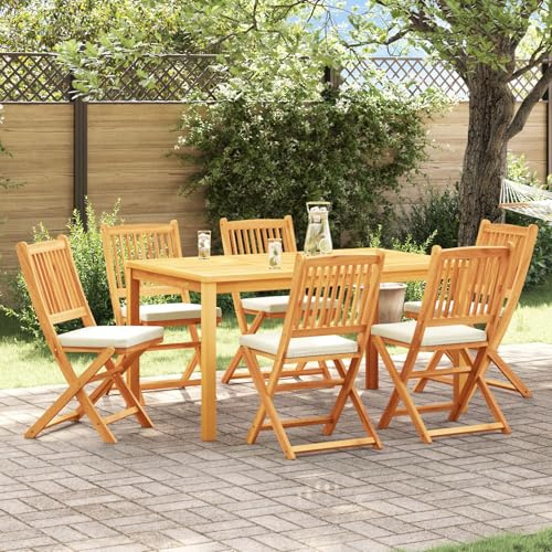 vidaXL Klappstuhl 6 pcs Weiß 49 x 57,5 x 92 cm Massivholz Akazie, Akazienholz Klappstuhl für die Terrasse, leicht und stabil, moderner Outdoor-Lounger für Garten- und Terrassensitz