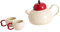 SiaBiced Set de Té con Tetera Y Tazas para Ocasiones Especiales en El Hogar, Blanco, Individual