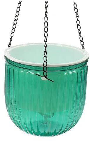 Toyvian Maceta Absorbente de Agua automática macetas de vivero Exterior Percha ser Cubreros Colgantes plantador de Agua autónoma suculentas macetas Colgantes caldero colgado Hierro Verde