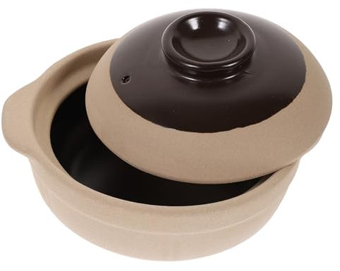 Ciieeo Casseruola in Terracotta Da 750ml Coperchio, Pentola Di Argilla Per Brodo e Stufati, Resistente Al Calore Per Cucina Domestica e Riunioni Famigliari