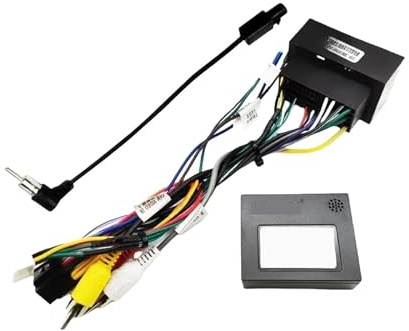Kabelbaum CAN-Bus-Decoder Auto Android 16-poliger Stecker auf 52-poligen Anschlusskabeladapter Kompatibel für Fiat 500 500L Punto Uno Palio Doblo(With antenna adapter)