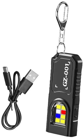 UncleS Porte-clés LED Rechargeable, Lampe de Poche multifonctionnelle, réglable, Torche extérieure, Lampe de Poche pour Camping, Marche, Travail en Plein air
