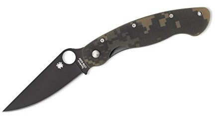 Spyderco Unisex – Erwachsene Taschenmesser Military Camo Black Blade, braun, 24.1