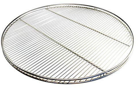 Edelstahl Grillrost 70 cm mit Reling Schwenkgrill | nur 10 mm lichter Stababstand / Grillclub / deutscher Fachhändler