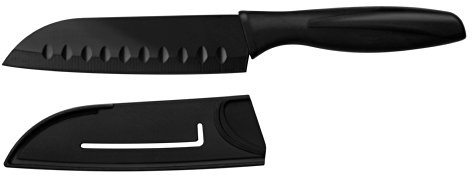 Premier Housewares 0907075 Santoku Knife with Non-Stick TPR Blade, Black