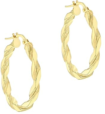 Carissima Gold Damen 25 mm Twist Creole Ohrringe 9k (375) Gold