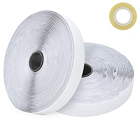 Willingood 10M Klettband selbstklebend Extra Stark, 20MM Breite Selbstklebendes Klebepad Flauschband und Hakenband (Weiß)