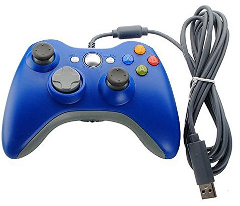 Xbox 360 Game Controller USB Wired Gamepad Game Joystick Joypad for Microsoft & Windows PC (Blue)