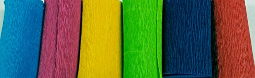 unbekannt 6 Rollen Kreppband Krepppapier 10 cm breit, 6, nicht ausblutend, hohe Lichtechtheit, ideal für den Maibaum und Basteln