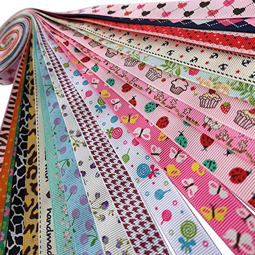 Chenkou Craft Ripsband, 15 mm, verschiedene Farben, 20 m lang, 15 mm breit