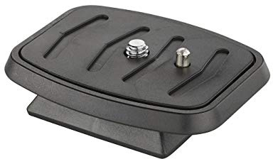 Mantona Schnellwechselplatte für Travel Pro II Stativ – Schnellwechsel Kameraplatte, 65x52x15 mm, 1/4 Zoll Kamera Anschluss, für den Neiger des Mantona Basic Travel Pro II Videostativs