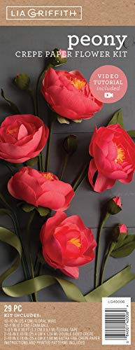 Lia Griffith LG40006 Krepppapier Kit, Pfingstrosen Blumen, Papier, Farben können variieren, Assorted Sizes, 29 stück