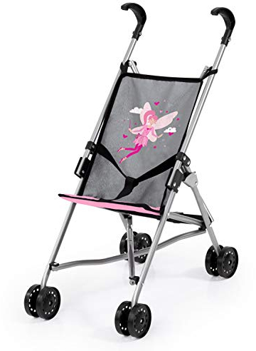 Bayer Design Puppenbuggy, Puppenwagen mit integrierten Sicherheitsgurt, leicht faltbar, klappbar