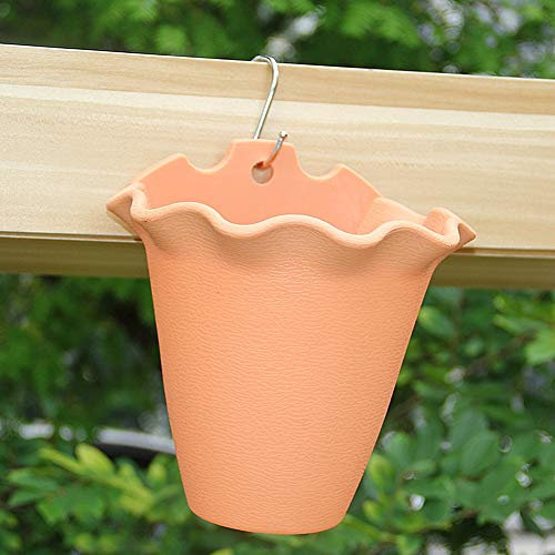 KunLS Pots For Plants Plant Pots Outdoor Plant Pots Hanging Planter Indoor Hanging Plant Holder Hanging Plant Holders Hanging Plant Pot Fence Hanging Planters orange