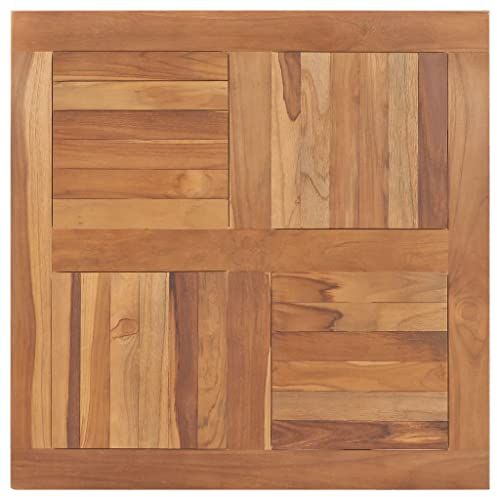 vidaXL Teak Massiv Tischplatte Massivholzplatte Holzplatte Ersatztischplatte Holz Platte für Esstisch Esszimmertisch Quadratisch 80x80x2,5cm