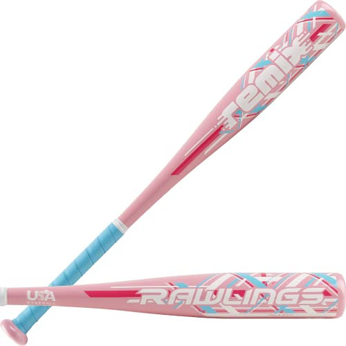 Rawlings Amatbrp12-24/12 Remix Youth Tball et Batte de Baseball Fille, Rose, Bleu, Blanc, 24 (61 cm)