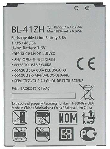 ELLENNE Akku kompatibel mit LG BL-41ZH L50 Leon Joy K5 Dual LTE D290N 1900mAh