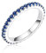 AINUOSHI Verlobungsring Runder Zirkonia 1,4 mm Blau Eternity Band Hochzeit 925 Sterling Silber Ring für Damen Herren