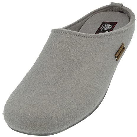 HAFLINGER Everest Fundus Filzpantoffeln im schlichten Design Stahlgrau, Gr. 41