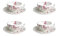 TeaLogic Cherry Blossom 4er Set Jumbotasse mit Untertasse
