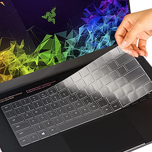 DAMMOMKO Housse de clavier en TPU transparent pour ordinateurs portables Razer Blade 15,6 et 17,3