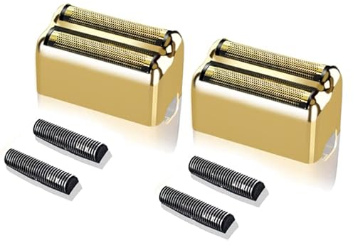 Lot de 2 feuilles de rechange et cutter pour têtes de rasoirs Babyliss Pro MetalFX double feuille Doré