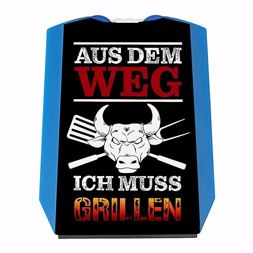 speecheese Aus dem Weg - ich muss Grillen Parkscheibe mit 2 Einkaufswagenchips für leidenschaftliche Grill-Fans, die mit dem Auto unterwegs sind und nur an ihren Grill Denken