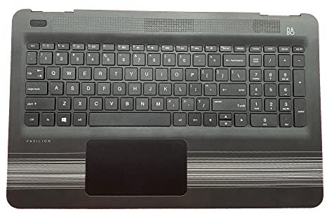 wzqrps Replacement Laptop Upper Case Palmrest Non-backlit Keyboard Touchpad Assembly Part for HP PAVILION 15-AW1 15-AW057NR 15-AU148nl 15-AY001TU 15-AW078NR 15-AU169TX 15-AU063NR 15-AU170TX 856035-001
