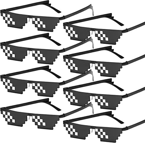 Aicharynic Pixel Sonnenbrille, Farben Partybrille Mosaik Brille, Thug Life Brille MLG Shades Farben Party Brille Lustige Brillen für Fasching, Musikfestivals, Party, Bar