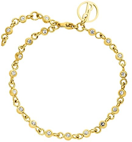 Purelei® Polite Armband Gold - Wasserfestes Damen Edelstahl-Schmuckstück Mit Edelsteinen, Geschenk für Frauen, 16-19 cm Länge Verstellbar
